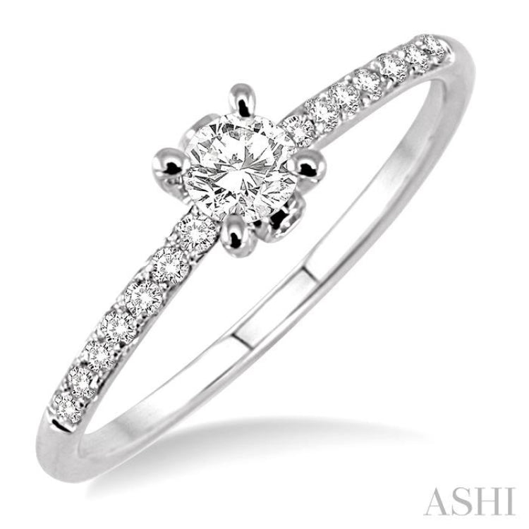 1/6 ctw Round Cut Diamond Semi-Mount Engagement Ring in 14K White Gold 1/6 ctw Round Cut Diamond Semi-Mount Engagement Ring in 14K White Gold