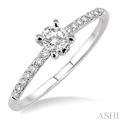 1/6 ctw Round Cut Diamond Semi-Mount Engagement Ring in 14K White Gold 1/6 ctw Round Cut Diamond Semi-Mount Engagement Ring in 14K White Gold