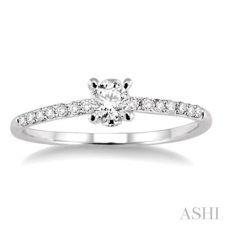 1/6 ctw Round Cut Diamond Semi-Mount Engagement Ring in 14K White Gold 1/6 ctw Round Cut Diamond Semi-Mount Engagement Ring in 14K White Gold