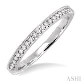 1/6 Ctw Round Cut Diamond Matching Wedding Band in 14K White Gold