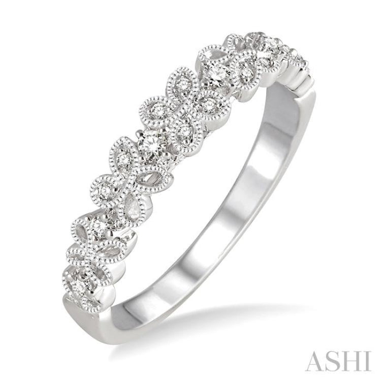 1/10 ctw Round Cut Diamond Wedding Band in 14K White Gold 1/10 ctw Round Cut Diamond Wedding Band in 14K White Gold