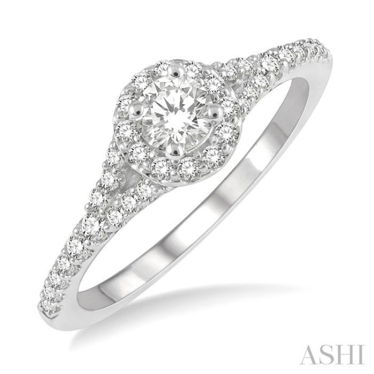 1/3 Ctw Circular Mount Split Round Cut Diamond Semi-Mount Engagement Ring in 14K White Gold 1/3 Ctw Circular Mount Split Round Cut Diamond Semi-Mount Engagement Ring in 14K White Gold