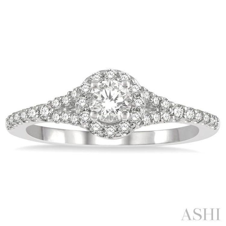 1/3 Ctw Circular Mount Split Round Cut Diamond Semi-Mount Engagement Ring in 14K White Gold 1/3 Ctw Circular Mount Split Round Cut Diamond Semi-Mount Engagement Ring in 14K White Gold