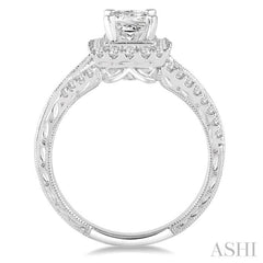 1/2 Ctw Round Diamond Semi-Mount Engagement Ring in 14K White Gold 1/2 Ctw Round Diamond Semi-Mount Engagement Ring in 14K White Gold