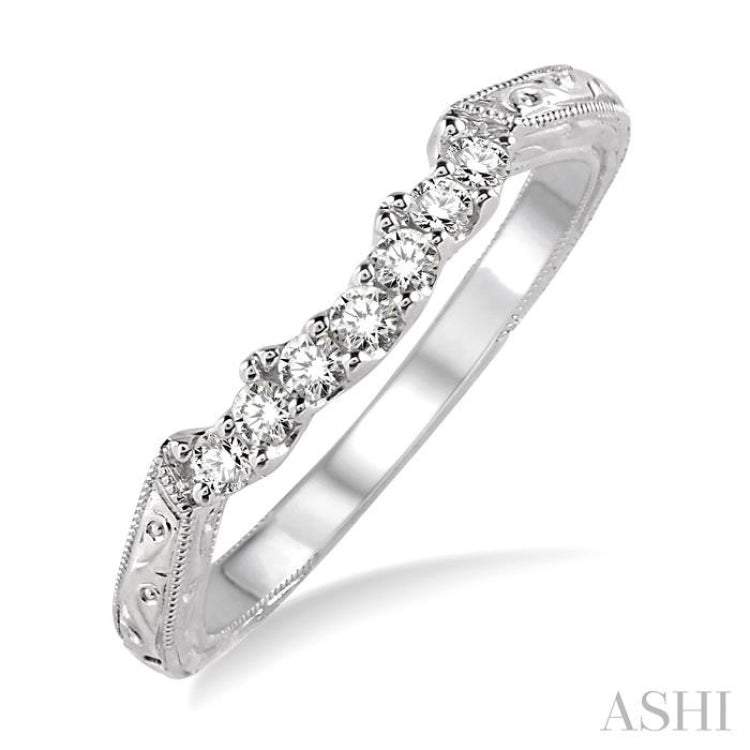 1/5 ctw Round Cut Diamond Wedding Band in 14K White Gold 1/5 ctw Round Cut Diamond Wedding Band in 14K White Gold