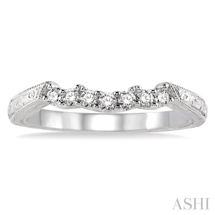 1/5 ctw Round Cut Diamond Wedding Band in 14K White Gold 1/5 ctw Round Cut Diamond Wedding Band in 14K White Gold