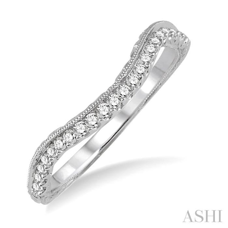 1/5 Ctw Round Cut Diamond Wedding Band in 14K White Gold 1/5 Ctw Round Cut Diamond Wedding Band in 14K White Gold