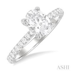 1/2 ctw Oval Shape Semi-Mount Diamond Engagement Ring in 14K White Gold 1/2 ctw Oval Shape Semi-Mount Diamond Engagement Ring in 14K White Gold