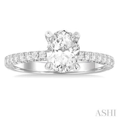 1/2 ctw Oval Shape Semi-Mount Diamond Engagement Ring in 14K White Gold 1/2 ctw Oval Shape Semi-Mount Diamond Engagement Ring in 14K White Gold