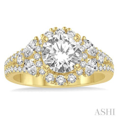 1 ctw Diamond Semi-mount Engagement Ring in 14K Yellow Gold 1 ctw Diamond Semi-mount Engagement Ring in 14K Yellow Gold