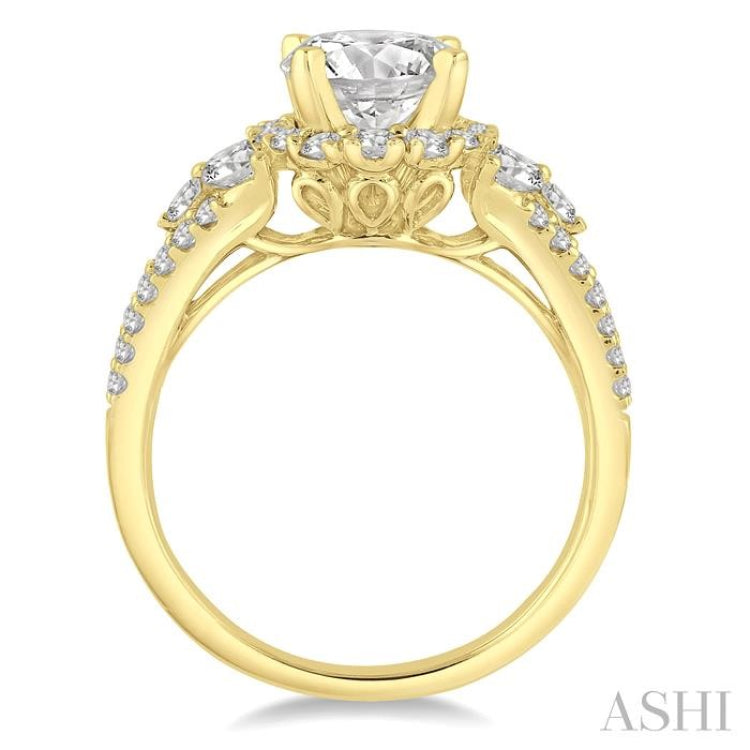 1 ctw Diamond Semi-mount Engagement Ring in 14K Yellow Gold 1 ctw Diamond Semi-mount Engagement Ring in 14K Yellow Gold