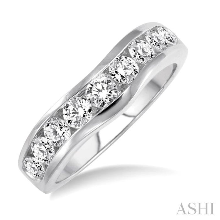 1 Ctw Round Diamond Matching Wedding Band in 14K White Gold 1 Ctw Round Diamond Matching Wedding Band in 14K White Gold