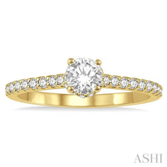 1/5 Ctw Round Cut Diamond Semi-Mount Engagement Ring in 14K Yellow Gold 1/5 Ctw Round Cut Diamond Semi-Mount Engagement Ring in 14K Yellow Gold