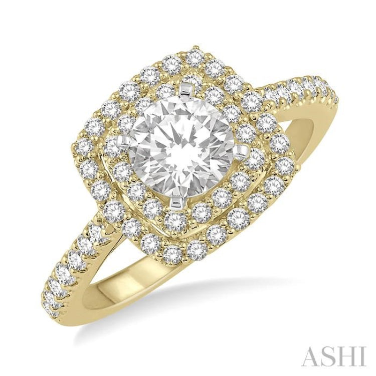 1/4 Ctw Round Cut Semi-Mount Diamond Engagement Ring in 14K Yellow and White Gold 1/4 Ctw Round Cut Semi-Mount Diamond Engagement Ring in 14K Yellow and White Gold