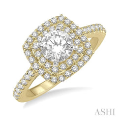 1/4 Ctw Round Cut Semi-Mount Diamond Engagement Ring in 14K Yellow and White Gold 1/4 Ctw Round Cut Semi-Mount Diamond Engagement Ring in 14K Yellow and White Gold
