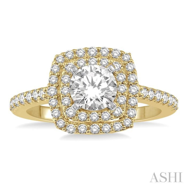1/4 Ctw Round Cut Semi-Mount Diamond Engagement Ring in 14K Yellow and White Gold 1/4 Ctw Round Cut Semi-Mount Diamond Engagement Ring in 14K Yellow and White Gold