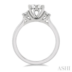 5/8 Ctw Oval Shape Lovebright Round Cut Diamond Engagement Ring in 14K White Gold 5/8 Ctw Oval Shape Lovebright Round Cut Diamond Engagement Ring in 14K White Gold