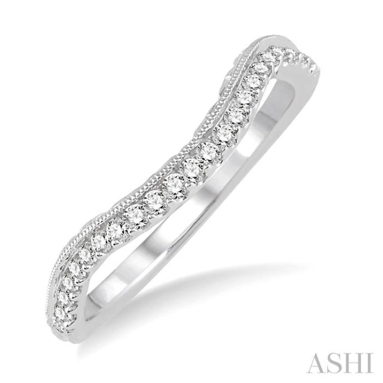 1/5 ctw Round Cut Diamond Wedding Band in 14K White Gold 1/5 ctw Round Cut Diamond Wedding Band in 14K White Gold