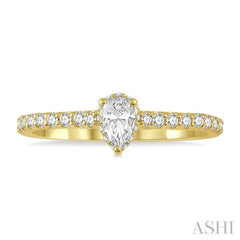 1/5 Ctw Pear Shape Round Cut Diamond Semi-Mount Engagement Ring in 14K Yellow Gold 1/5 Ctw Pear Shape Round Cut Diamond Semi-Mount Engagement Ring in 14K Yellow Gold