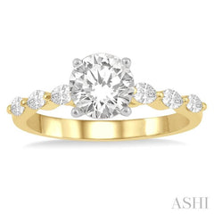 3/8 Ctw Round Shape Marquise Cut Semi-Mount Engagement Ring in 14K Yellow and White Gold 3/8 Ctw Round Shape Marquise Cut Semi-Mount Engagement Ring in 14K Yellow and White Gold