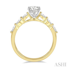 3/8 Ctw Round Shape Marquise Cut Semi-Mount Engagement Ring in 14K Yellow and White Gold 3/8 Ctw Round Shape Marquise Cut Semi-Mount Engagement Ring in 14K Yellow and White Gold