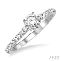 1/5 Ctw Round Cut Diamond Semi-Mount Engagement Ring in 14K White Gold 1/5 Ctw Round Cut Diamond Semi-Mount Engagement Ring in 14K White Gold
