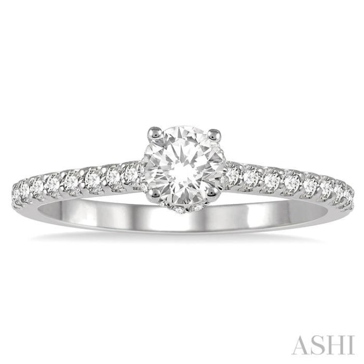 1/5 Ctw Round Cut Diamond Semi-Mount Engagement Ring in 14K White Gold 1/5 Ctw Round Cut Diamond Semi-Mount Engagement Ring in 14K White Gold