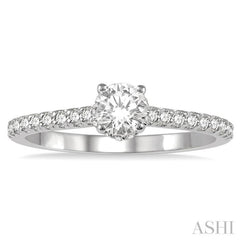 1/5 Ctw Round Cut Diamond Semi-Mount Engagement Ring in 14K White Gold 1/5 Ctw Round Cut Diamond Semi-Mount Engagement Ring in 14K White Gold
