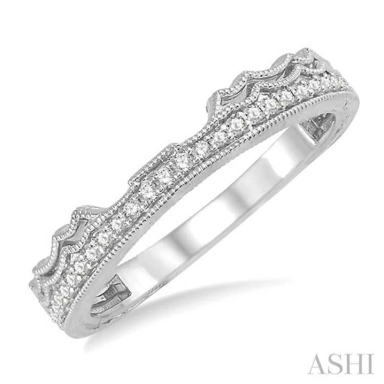 1/6 Ctw Round Cut Diamond Wedding Band in 14K White Gold 1/6 Ctw Round Cut Diamond Wedding Band in 14K White Gold