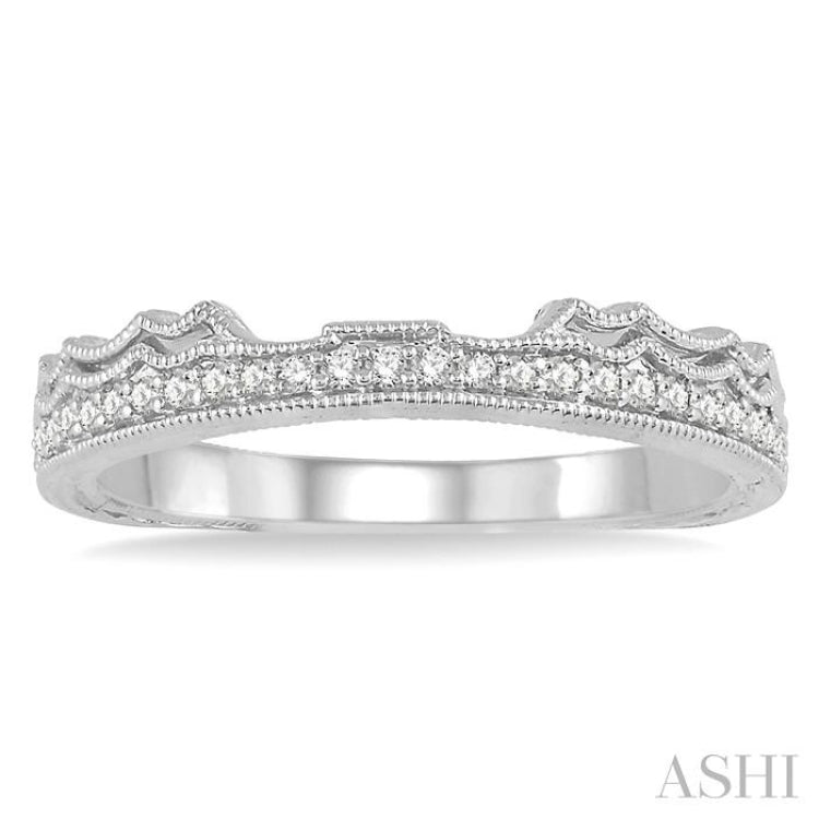 1/6 Ctw Round Cut Diamond Wedding Band in 14K White Gold 1/6 Ctw Round Cut Diamond Wedding Band in 14K White Gold