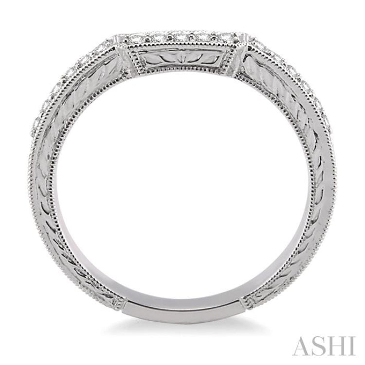 1/8 Ctw Round Cut Diamond Matching Wedding Band in 14K White Gold 1/8 Ctw Round Cut Diamond Matching Wedding Band in 14K White Gold