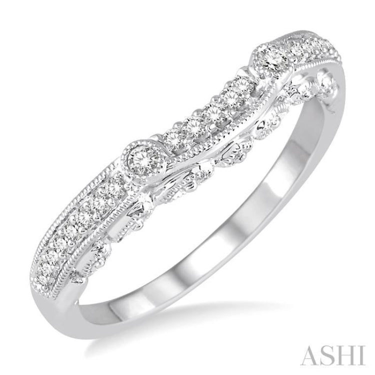 1/6 ctw Round Diamond Wedding Band in 14K White Gold 1/6 ctw Round Diamond Wedding Band in 14K White Gold
