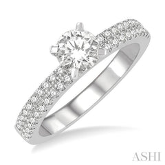 1/3 Ctw Round Cut Diamond Semi-Mount Engagement Ring in 14K White Gold 1/3 Ctw Round Cut Diamond Semi-Mount Engagement Ring in 14K White Gold