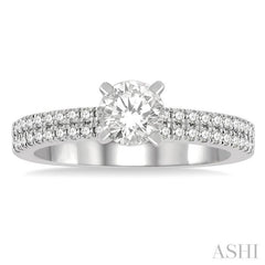 1/3 Ctw Round Cut Diamond Semi-Mount Engagement Ring in 14K White Gold 1/3 Ctw Round Cut Diamond Semi-Mount Engagement Ring in 14K White Gold