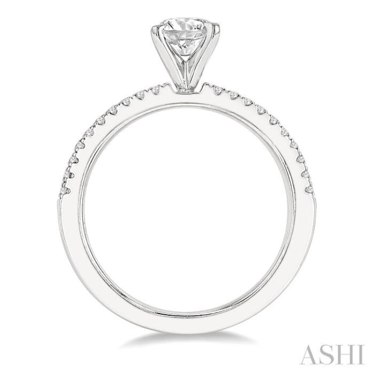 1/3 Ctw Round Cut Diamond Semi-Mount Engagement Ring in 14K White Gold 1/3 Ctw Round Cut Diamond Semi-Mount Engagement Ring in 14K White Gold
