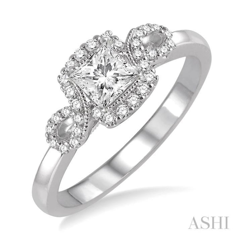 1/5 ctw Diamond Semi-mount Engagement Ring in 14K White Gold 1/5 ctw Diamond Semi-mount Engagement Ring in 14K White Gold