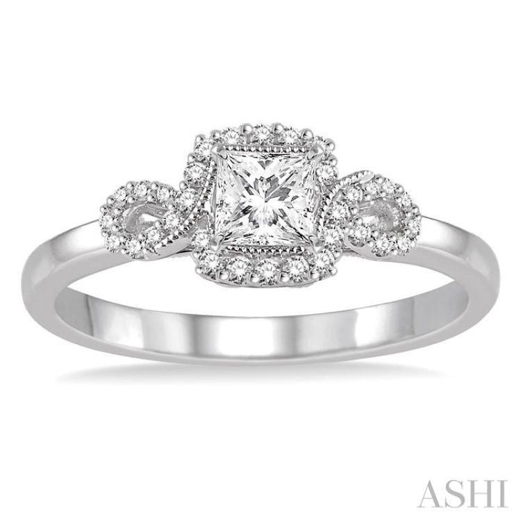 1/5 ctw Diamond Semi-mount Engagement Ring in 14K White Gold 1/5 ctw Diamond Semi-mount Engagement Ring in 14K White Gold