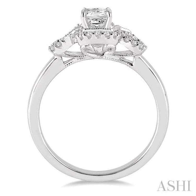 1/5 ctw Diamond Semi-mount Engagement Ring in 14K White Gold 1/5 ctw Diamond Semi-mount Engagement Ring in 14K White Gold