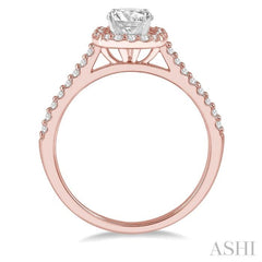 3/4 ctw Diamond Ladies Engagement Ring with 1/2 Ct Round Cut Center Stone in 14K Rose and White Gold 3/4 ctw Diamond Ladies Engagement Ring with 1/2 Ct Round Cut Center Stone in 14K Rose and White Gold
