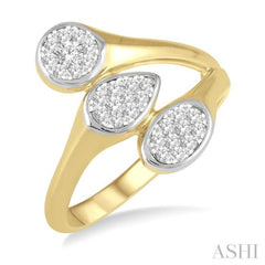 1/3 ctw Lovebright Interlocked Mixed Shape Mounts Round Cut Diamond Fashion Ring in 10K Yellow and White Gold 1/3 ctw Lovebright Interlocked Mixed Shape Mounts Round Cut Diamond Fashion Ring in 10K Yellow and White Gold
