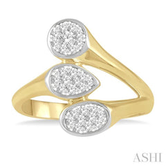 1/3 ctw Lovebright Interlocked Mixed Shape Mounts Round Cut Diamond Fashion Ring in 10K Yellow and White Gold 1/3 ctw Lovebright Interlocked Mixed Shape Mounts Round Cut Diamond Fashion Ring in 10K Yellow and White Gold