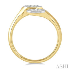 1/3 ctw Lovebright Interlocked Mixed Shape Mounts Round Cut Diamond Fashion Ring in 10K Yellow and White Gold 1/3 ctw Lovebright Interlocked Mixed Shape Mounts Round Cut Diamond Fashion Ring in 10K Yellow and White Gold