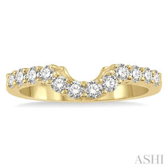 1/2 Ctw U-Drop Round Cut Diamond Wedding Band in 14K Yellow Gold 1/2 Ctw U-Drop Round Cut Diamond Wedding Band in 14K Yellow Gold
