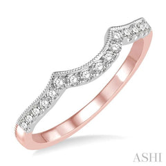 1/5 ctw Round Diamond Wedding Band in 14K Rose and White Gold 1/5 ctw Round Diamond Wedding Band in 14K Rose and White Gold