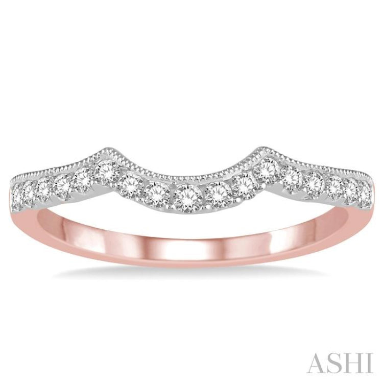 1/5 ctw Round Diamond Wedding Band in 14K Rose and White Gold 1/5 ctw Round Diamond Wedding Band in 14K Rose and White Gold