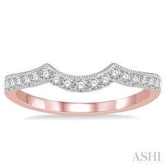 1/5 ctw Round Diamond Wedding Band in 14K Rose and White Gold 1/5 ctw Round Diamond Wedding Band in 14K Rose and White Gold