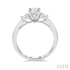1/5 Ctw Round Center Pear Cut Diamond Semi-Mount Engagement Ring in 14K White Gold 1/5 Ctw Round Center Pear Cut Diamond Semi-Mount Engagement Ring in 14K White Gold