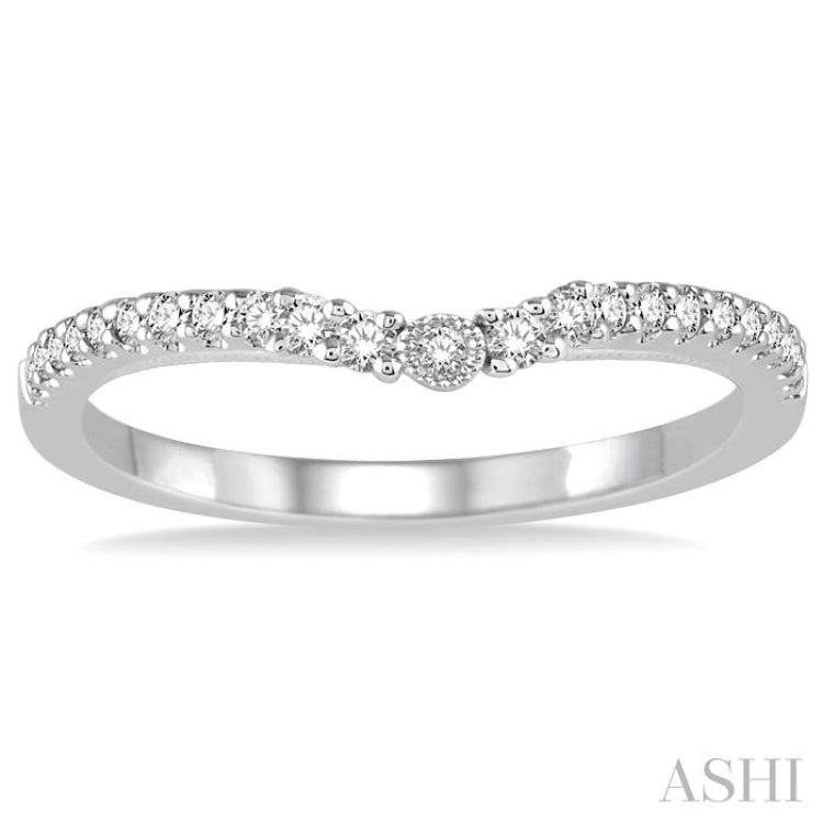 1/5 ctw Round Cut Diamond Wedding Band in 14K White Gold 1/5 ctw Round Cut Diamond Wedding Band in 14K White Gold