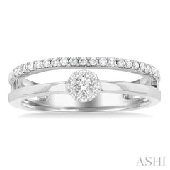 1/4 Ctw Double Row Lovebright Round Cut Diamond Ladies Ring in 10K White Gold 1/4 Ctw Double Row Lovebright Round Cut Diamond Ladies Ring in 10K White Gold