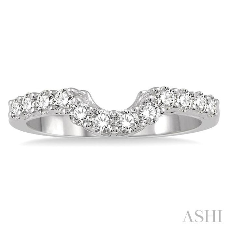 1/2 Ctw U-Drop Round Cut Diamond Wedding Band in 14K White Gold 1/2 Ctw U-Drop Round Cut Diamond Wedding Band in 14K White Gold